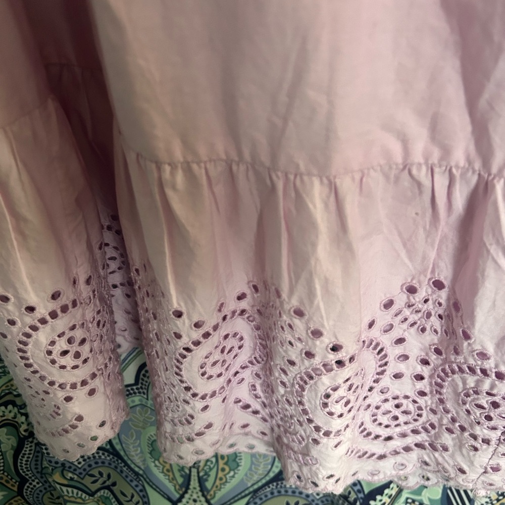 NWOT GAP ONE SHOULDER Pink Maxi Dress with Tiered Skirt and Lace Detailing - Picture 13 of 13